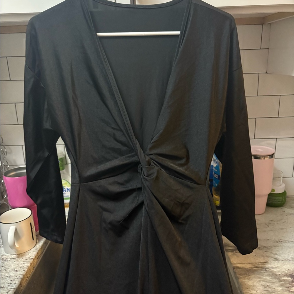 Elegant Black Twist-Front Jumpsuit